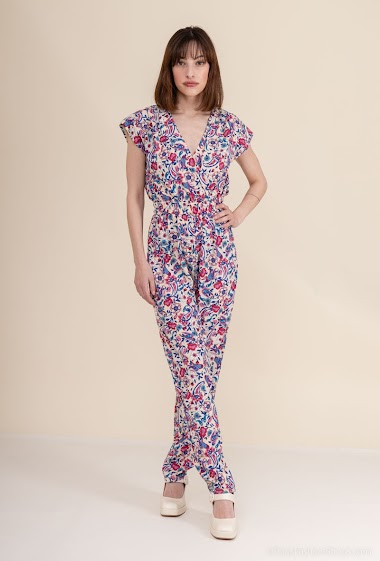 Wholesaler Lilie Rose - Flower printed wrap jumpsuit