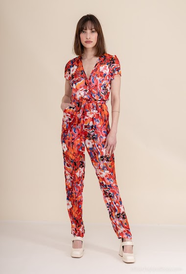 Wholesaler Lilie Rose - Flower printed wrap jumpsuit