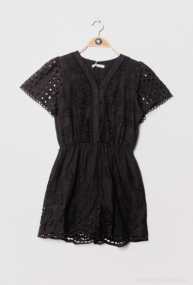 Wholesaler Lilie Rose - Embroidered and perforated playsuit