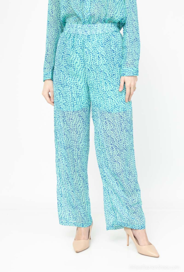 Wholesaler Lilie Rose - light blue leopard pattern pants