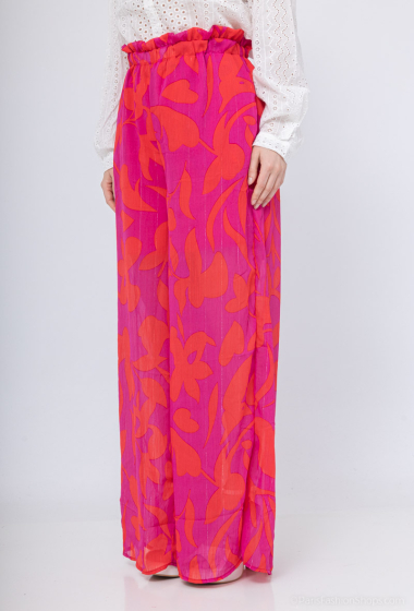Grossiste Lilie Rose - pantalon large et fluide avec un motif floral audacieux et expressif