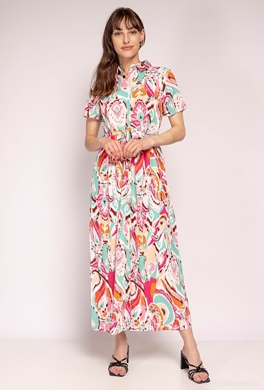 Wholesaler Lilie Rose - Printed buttoned dress