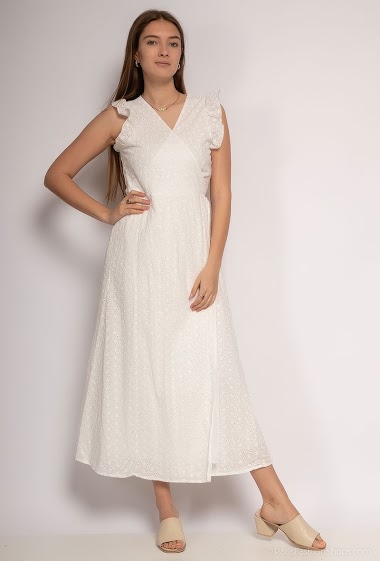 Wholesaler Lilie Rose - Embroidered and perforated dress