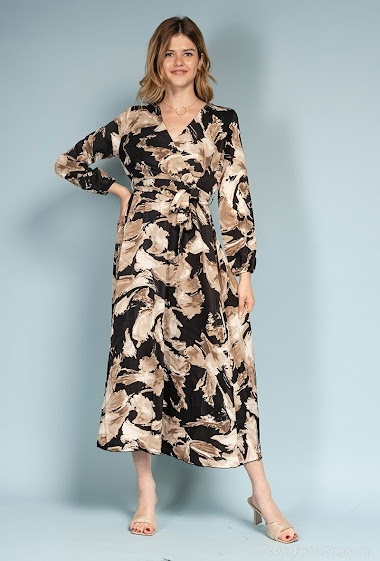 Wholesaler Lilie Rose - Abstract printed wrap dress