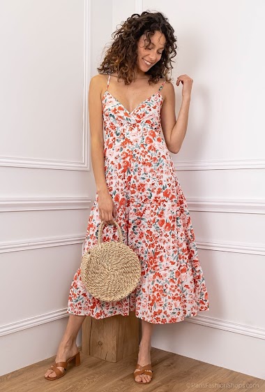 Wholesaler Lilie Rose - Flower printed wrap dress