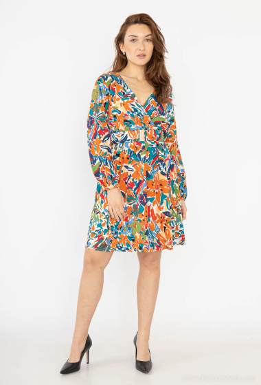 Wholesaler Lilie Rose - short wrap dress with a bold floral print
