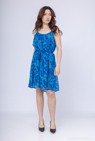 Grossiste Lilie Rose - Robe d'été bleue à imprimé paisley