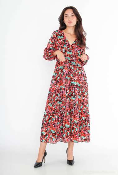 Wholesaler Lilie Rose - Long printed wrap dress