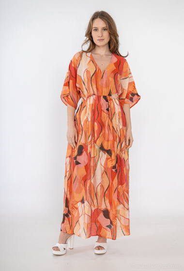 Grossiste Lilie Rose - robe longue arbore un imprimé abstrait
