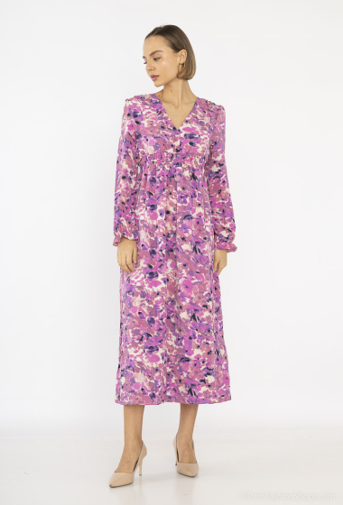 Grossiste Lilie Rose - robe longue avec un imprimé floral abstrai