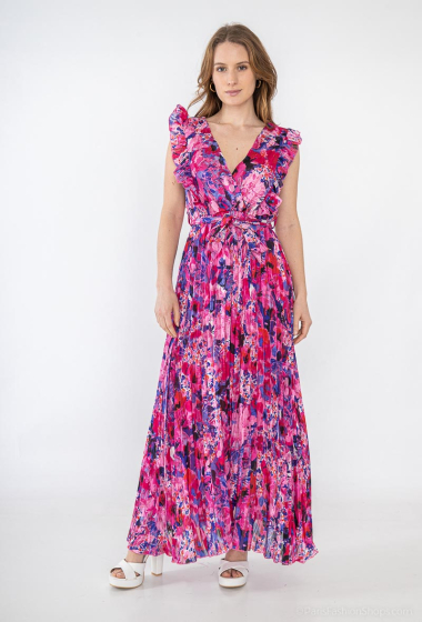 Grossiste Lilie Rose - robe longue d'été fluide avec un imprimé floral