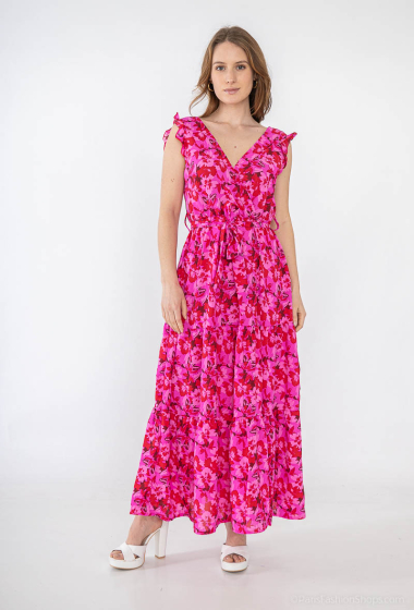 Grossiste Lilie Rose - robe longue est ornée d'un motif floral