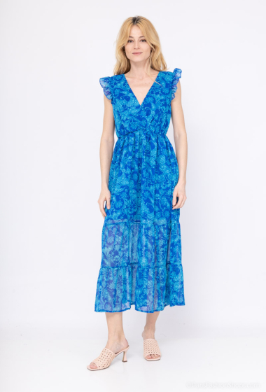 Grossiste Lilie Rose - robe longue avec un magnifique imprimé bleu paisley