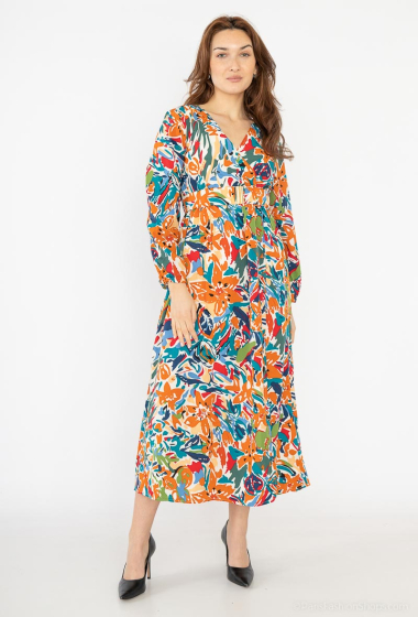 Wholesaler Lilie Rose - long dress features a floral print