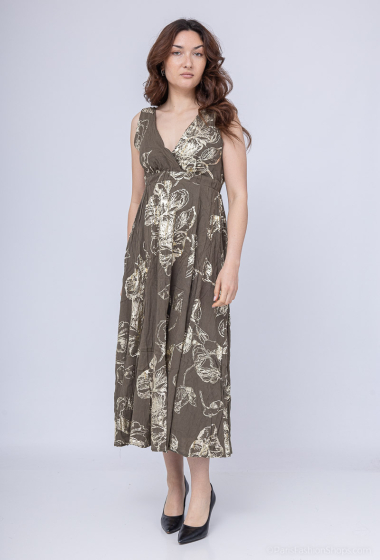 Grossiste Lilie Rose - robes longues avec motif floral en relief