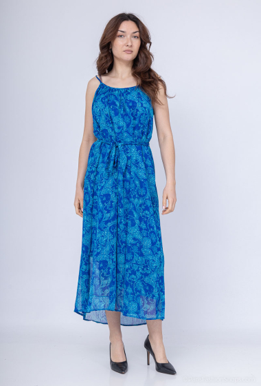 Grossiste Lilie Rose - robes longues d'été bleue à imprimé paisley