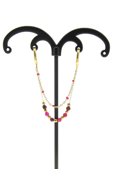 Wholesaler LILY CONTI - Double hoop earring [individually]-stones