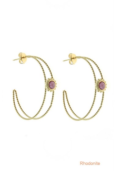 Wholesaler LILY CONTI - Hoop earrings-Stainless Steel-Stones