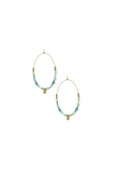 Wholesaler LILY CONTI - Hoop earrings-stones-Stainless Steel