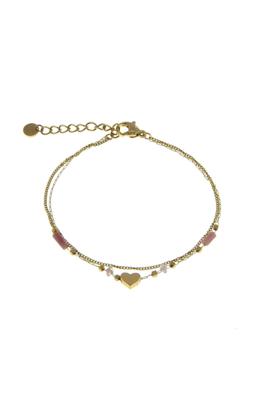 Wholesaler LILY CONTI - Bracelet-Double rows-Stainless steel-Stones