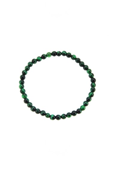 Grossiste LILY CONTI - Bracelet-élastique-Oeil de tigre Vert