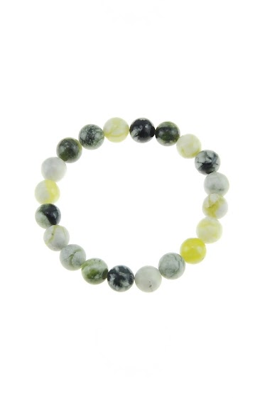 Grossiste LILY CONTI - Bracelet élastique-pierre de Jade jaune