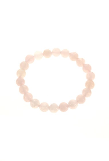 Grossiste LILY CONTI - Bracelet élastique-pierre de quartz rose