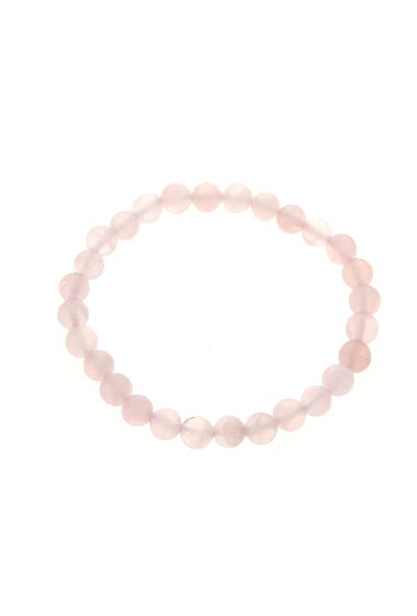 Grossiste LILY CONTI - Bracelet élastique-pierre de quartz rose