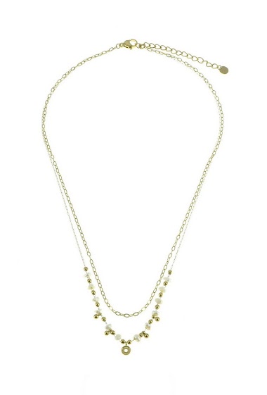Mayorista LILY CONTI - Necklace stainless steel-pearls