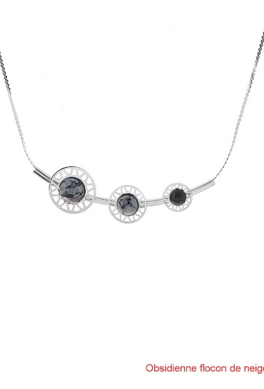 Großhändler LILY CONTI - Necklace-Steel-Stone