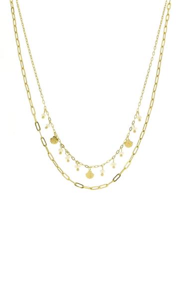 Großhändler LILY CONTI - Doppelreihige Halskette aus Edelstahl-Perlen
