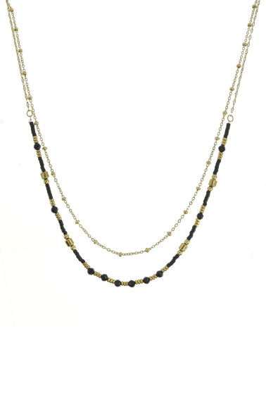 Wholesaler LILY CONTI - Necklace-Double rows-Stainless steel-Stones