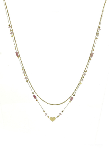Wholesaler LILY CONTI - Necklace-Double rows-Stainless steel-Stones