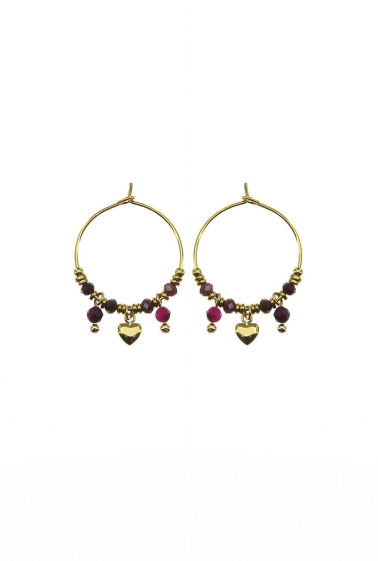 Wholesaler LILY CONTI - Hoop earrings-Stainless Steel-stones