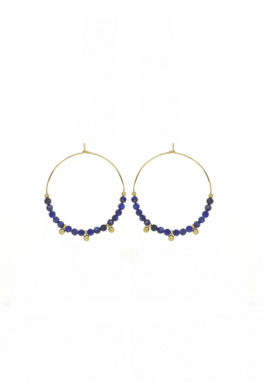 Wholesaler LILY CONTI - Hoop earrings--stones-Stainless Steel