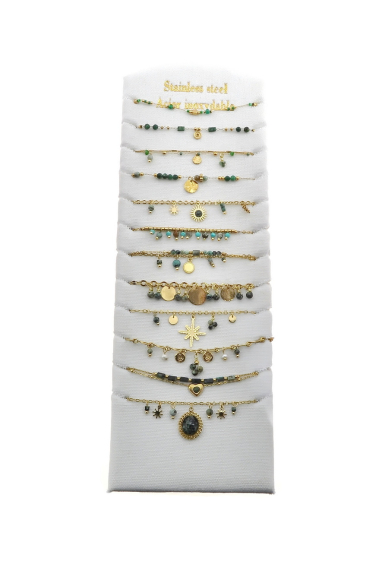 Wholesaler LILY CONTI - Set of bracelets-Stainless steel-stones.