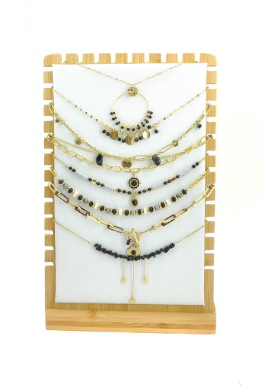 Wholesaler LILY CONTI - Set of necklaces-Steel-stones