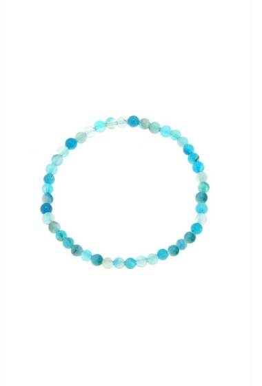 Wholesaler LILY CONTI - Elastic bracelet - light blue agate stone