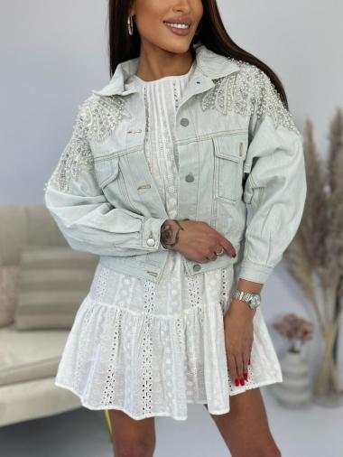 Wholesaler Lily Mcbee - Denim oversized jacket with rhinestones