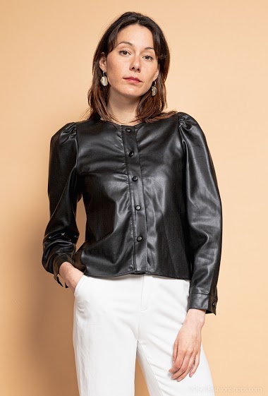 Großhändler ELLILY - Fake leather blouse