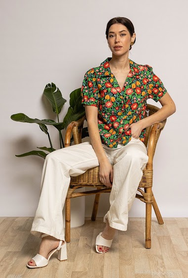 Wholesaler Lily White - Flower printed shirt