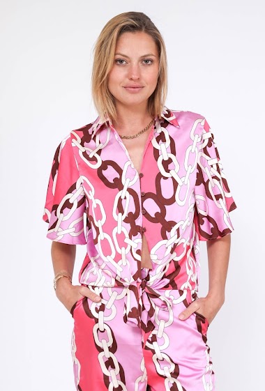 Wholesaler Lily White - Chains Print Shirt