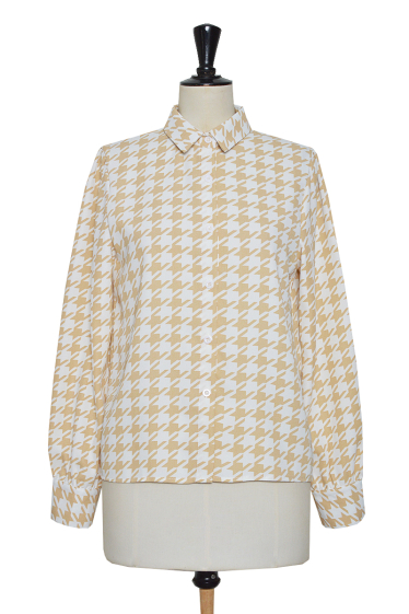 Wholesaler Lily White - Houndstooth print shirt