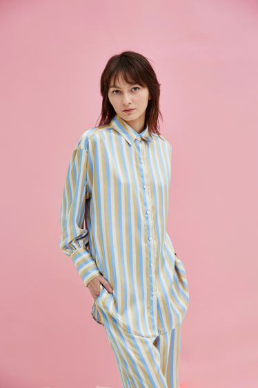 Wholesaler Lily White - Striped print shirt