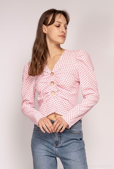 Großhändler ELLILY - Perforated shirt with rings