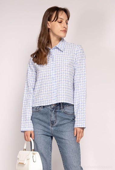 Großhändler 17 AUGUST - Perforated checked shirt