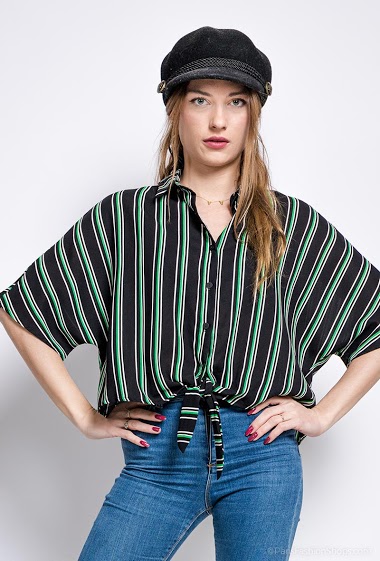Wholesaler 88FASHION - Striped shirt with knot