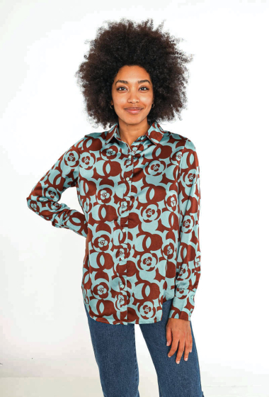 Wholesaler Lily White - Printed silky shirt