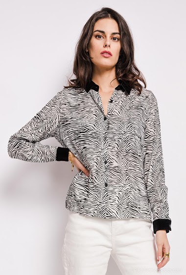 Wholesaler ELLILY - Velvet zebra shirt