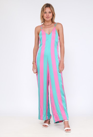 Wholesaler Lily White - Striped Jumpsuit